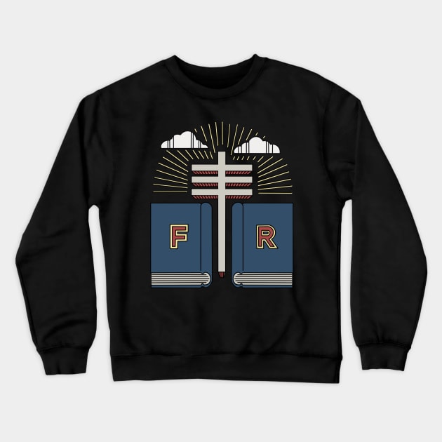 Frightened Rabbit Pedestrian Verse Book Crewneck Sweatshirt by SentABearToSpace 